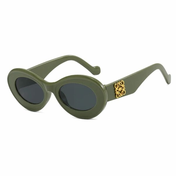 Lunettes de soleil ovales vertes