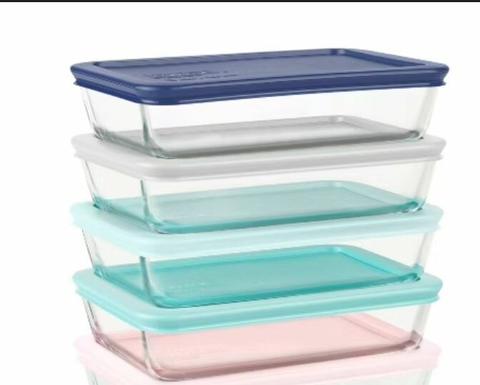 Glass food storage container