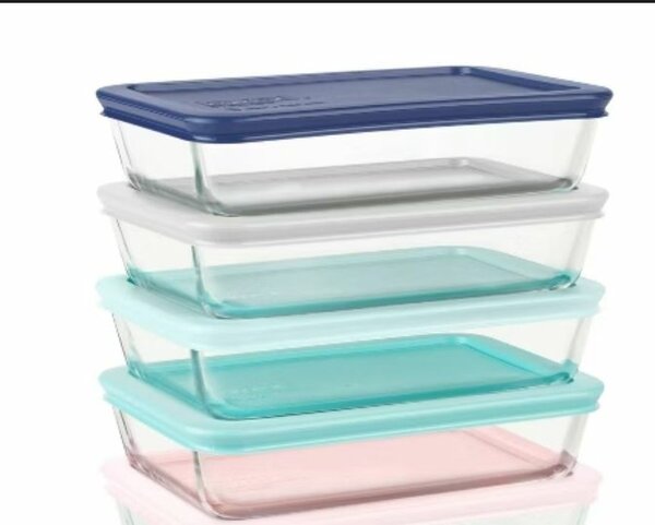 Glass food storage container