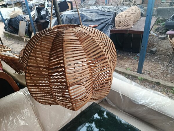 Suspension en rotin naturel