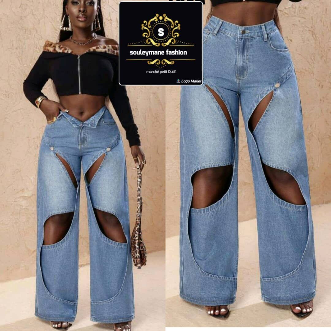 Jean Femme Taille Haute Étoiles