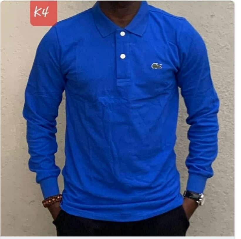 Polo en coton manches longues