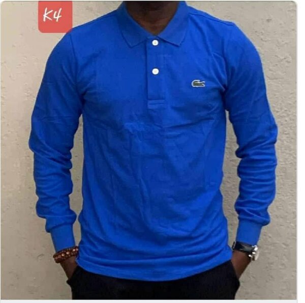 Polo en coton manches longues