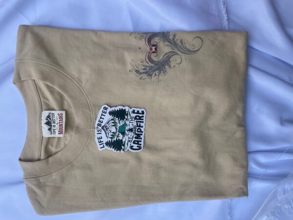 T-shirt beige camping homme