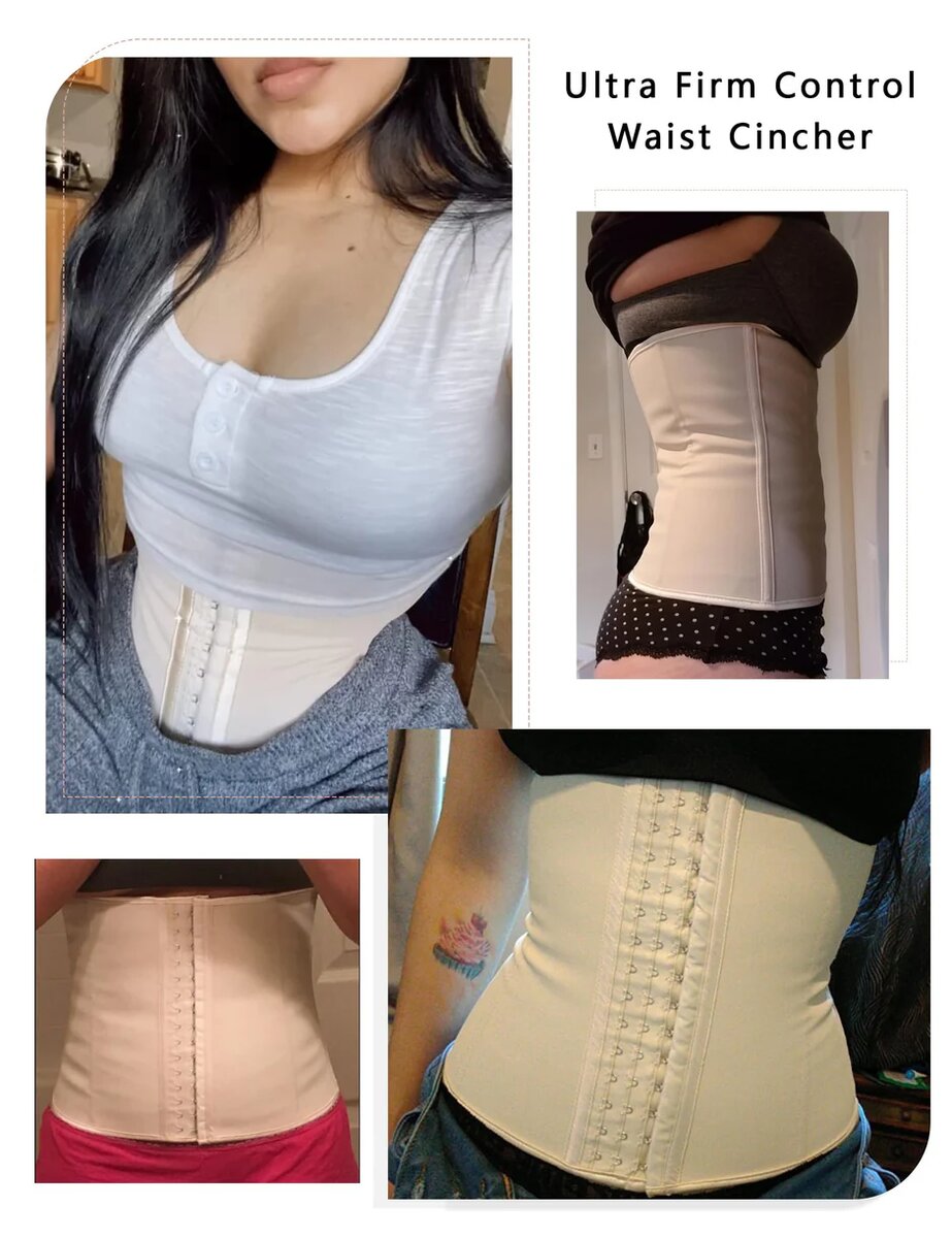 FeelinGirl Corset d'entraînement en latex pour femme avec 9