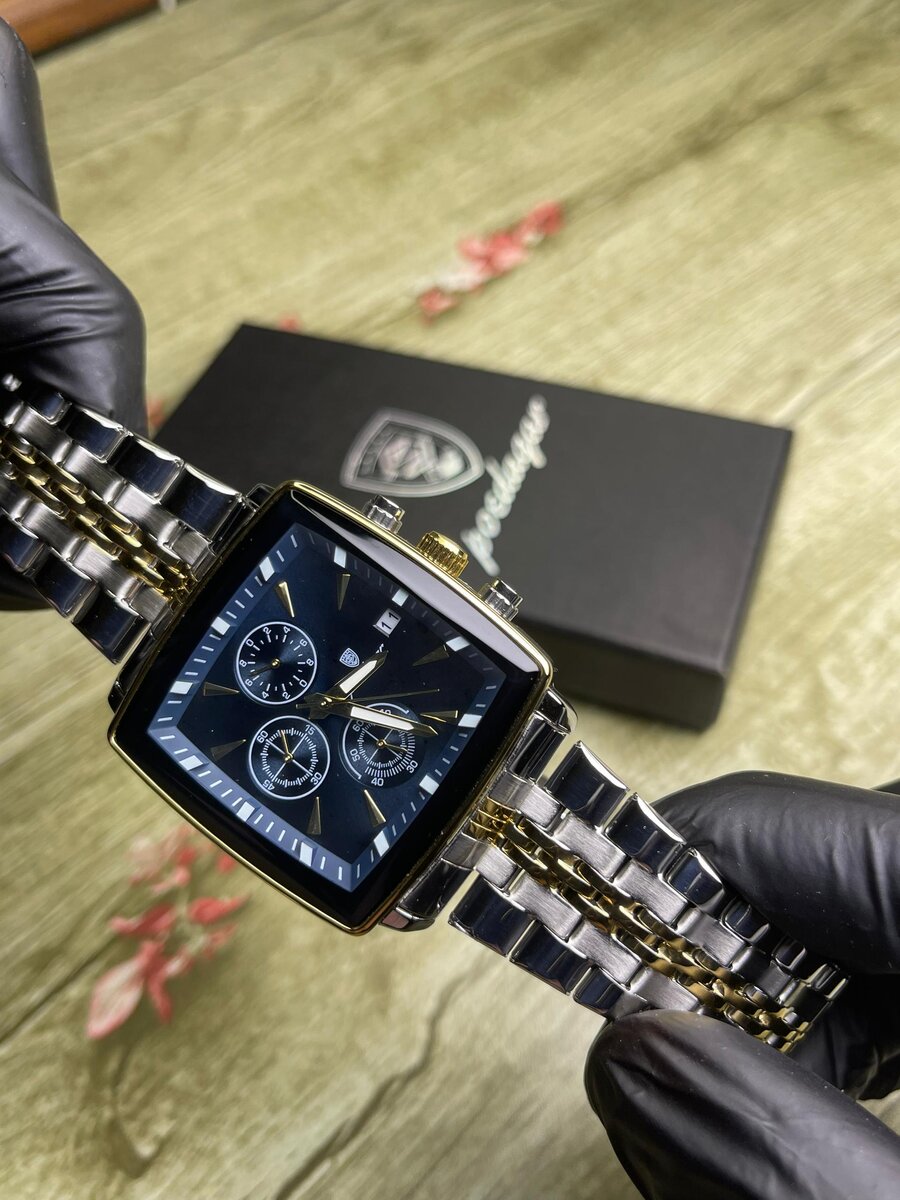 Montre chronographe en acier inoxydable