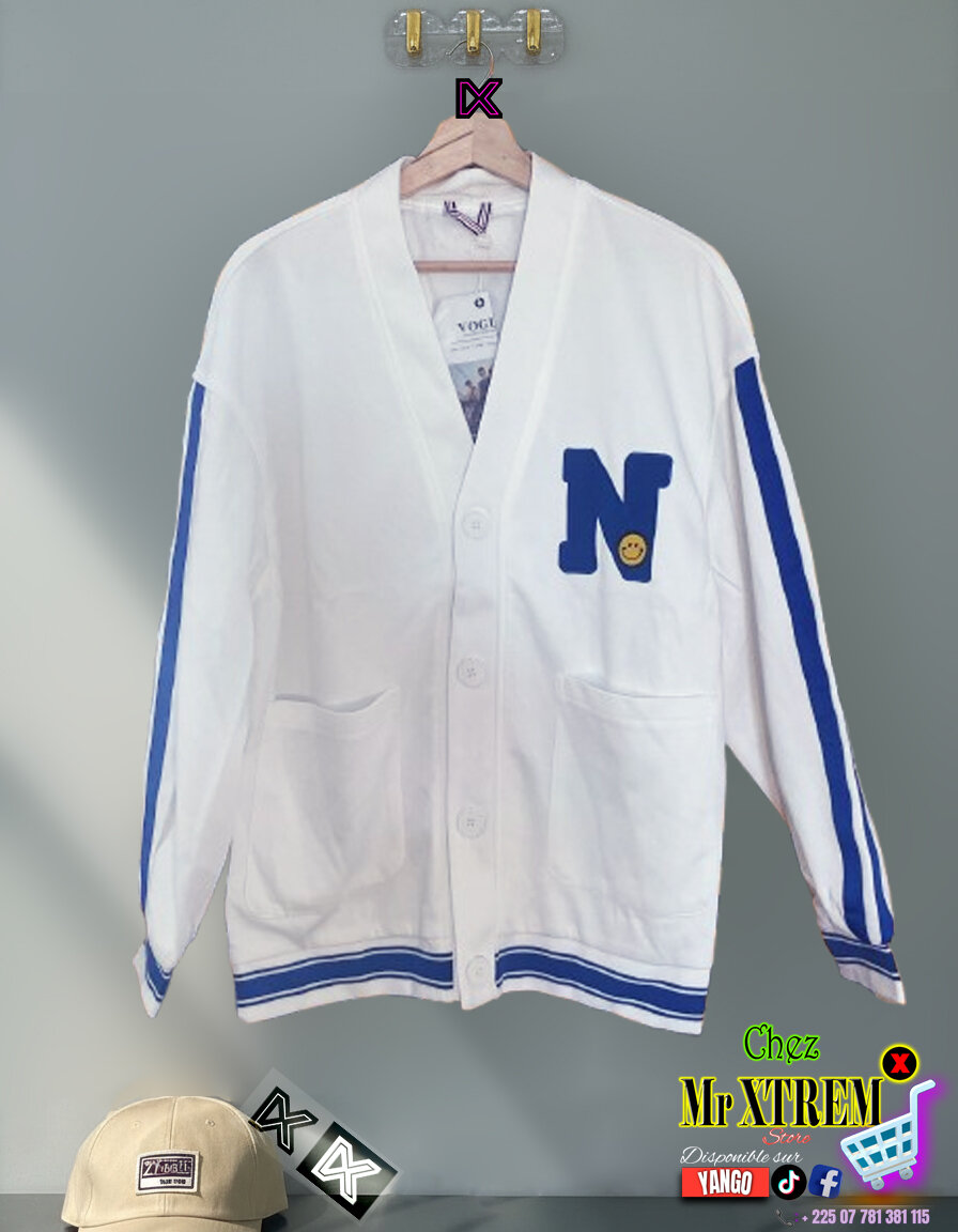 Cardigan varsity style mixte