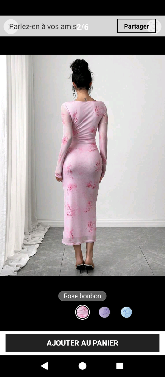 Robe moulante rose élégante