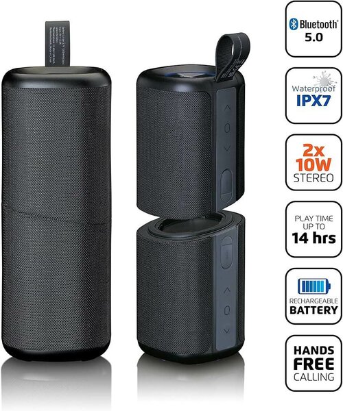 LENCO BTP-400BK - 2 in 1 Bluetooth speaker  waterproof