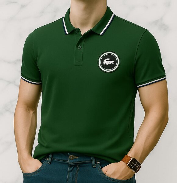 Polo Vert Classique Homme