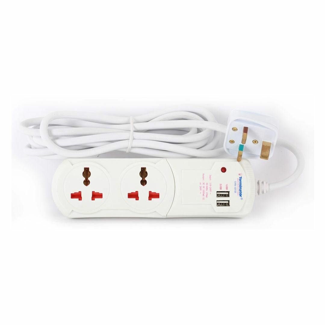 2 Way Extension Lead (2USB)