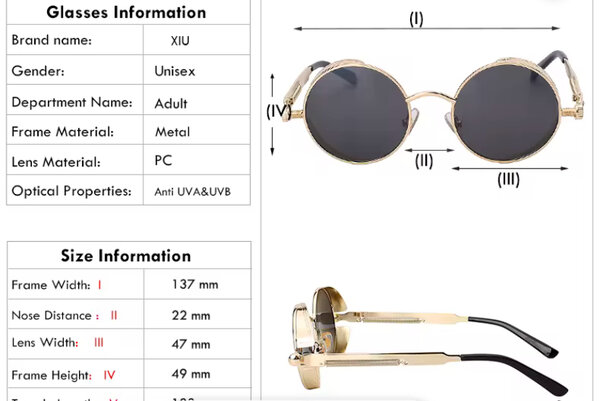 Lunettes de Soleil Rétro Unisexe