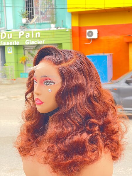 Auburn Wavy Lace Front Wig