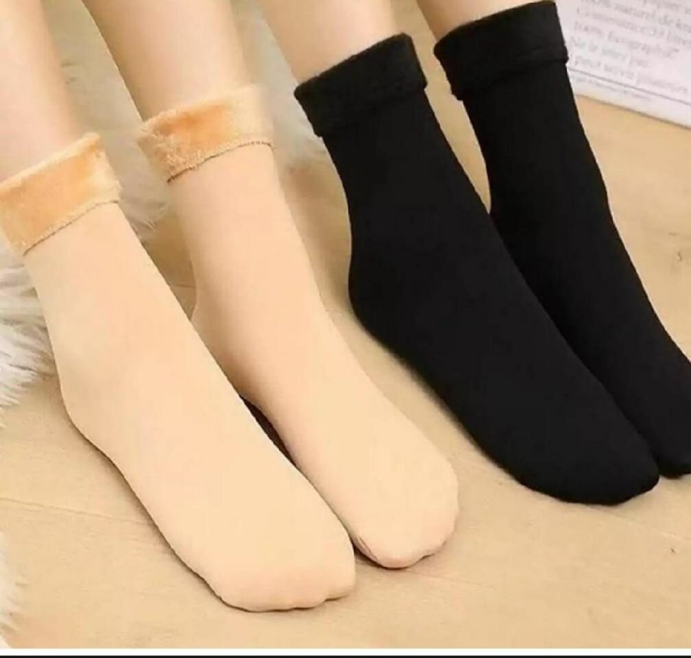 Velvet Socks skin and black (Pack of 2)
