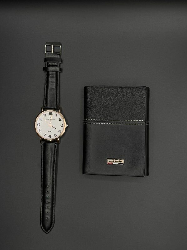 Amazing Quality Leather Wallet + Free Watch Gift
