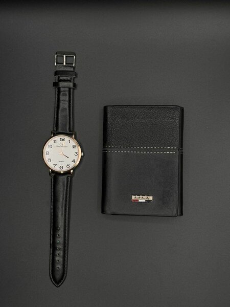 Amazing Quality Leather Wallet + Free Watch Gift
