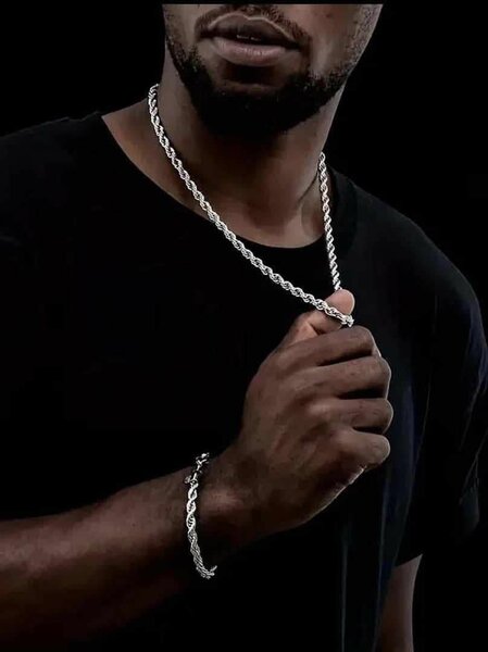 Bracelet chaîne torsadée homme