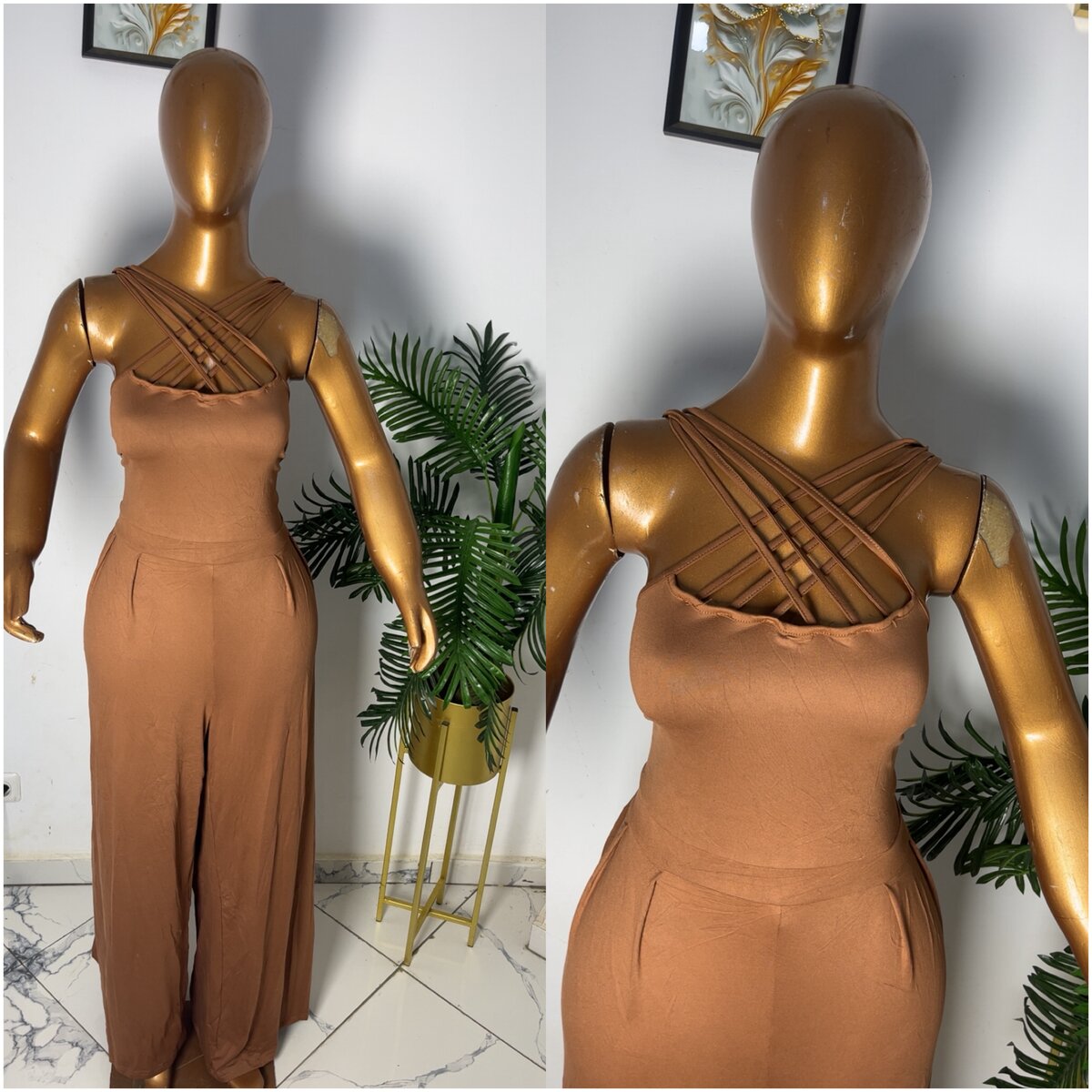Robe élégante verte à perles