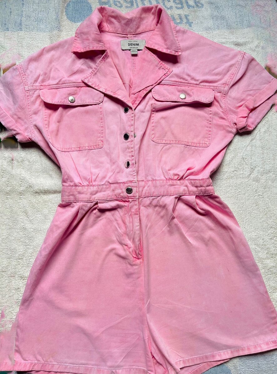 Denim short jumpsuit