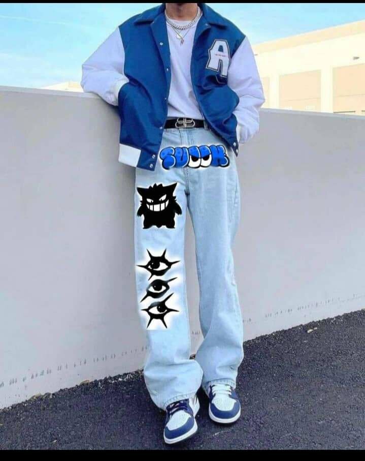 Jean décontracté graffiti