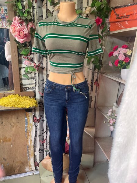 Jeans skinny avec rayures