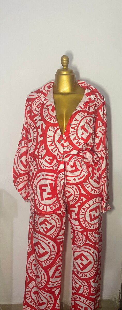 Ensemble rouge imprimé