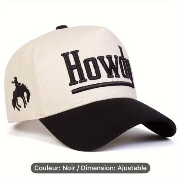 Casquette Ajustable Noir Beige