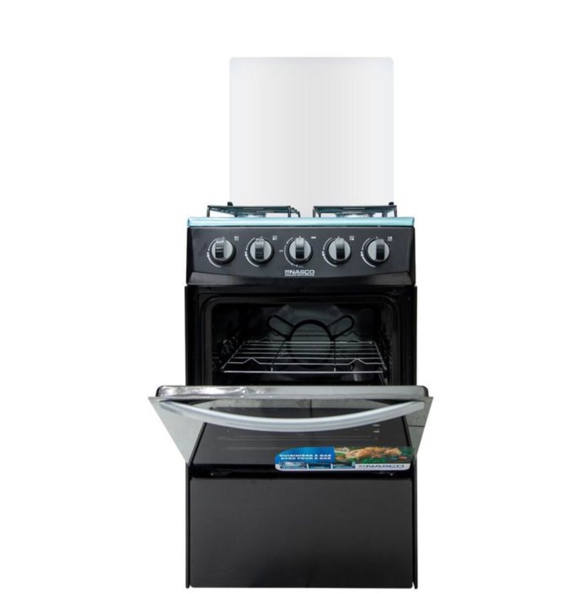 NASGC-50X50B-CTZ 4-Burner Gas Cooker-Oven-Glass Top-Black