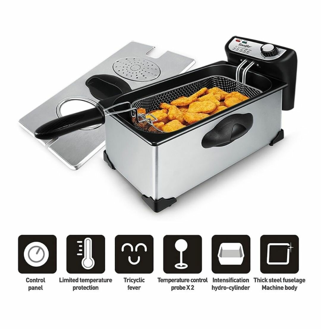 3L STAINLESS STEEL ADJUSTABLE HEAT DEEP FRYER