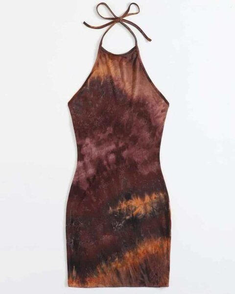 Robe tie-dye dos nu élégante