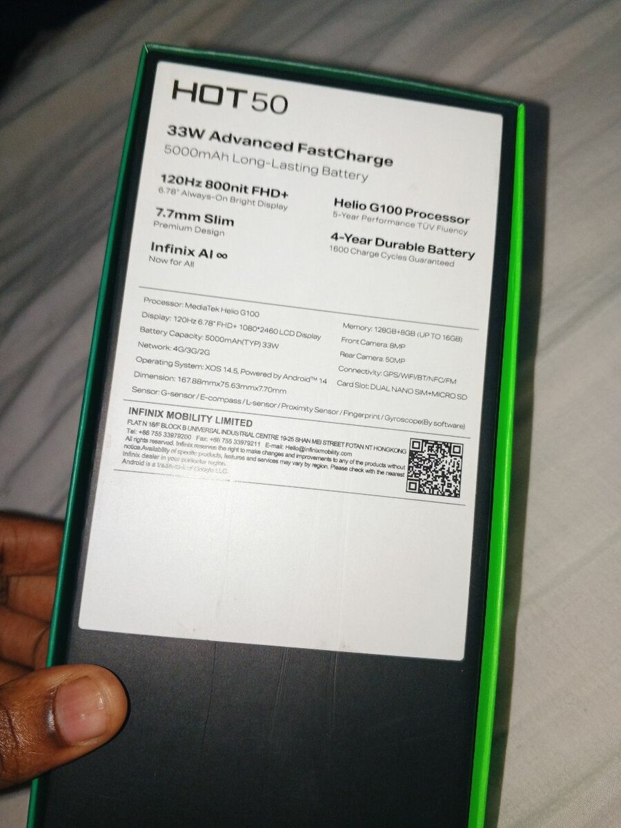 Infinix hot 50 4g noir