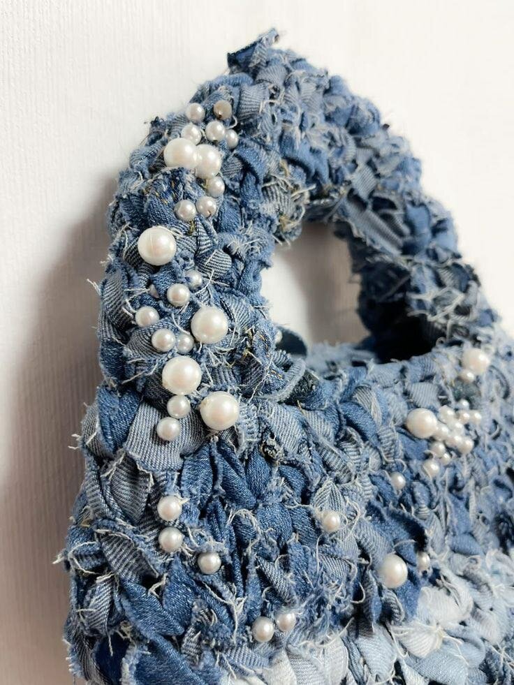 Sac en denim texturé chic