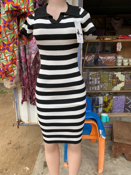 Robe rayée moulante