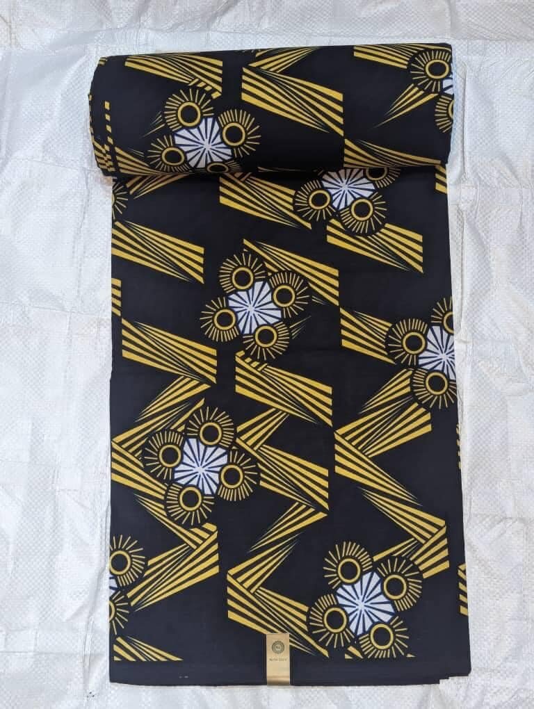 Tissu jaune noir
