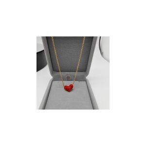 3D Fashion Chaîne En Acier Inoxydable Pendentif Cœur Rouge ❤