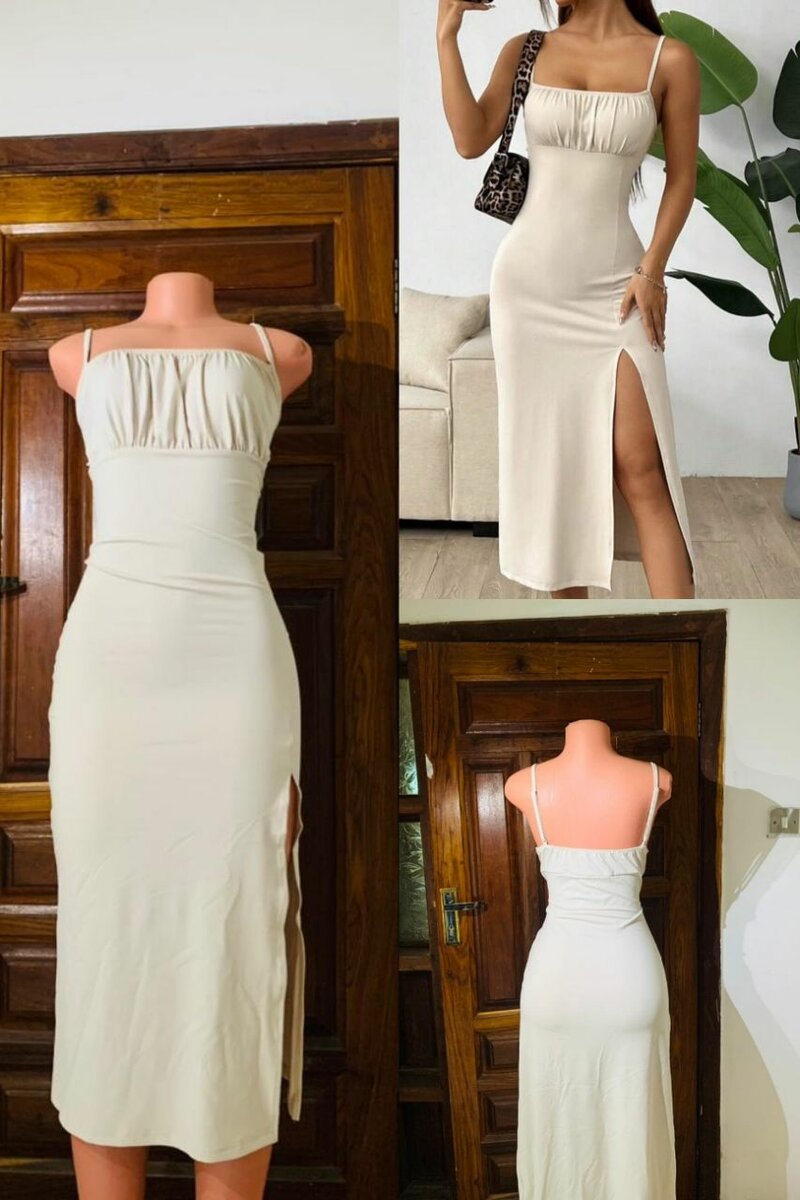 High slit maxi dress and mini dress