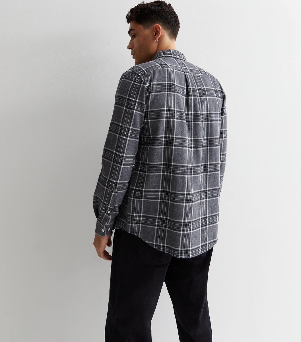  Men's Gray Checkered Shirt 