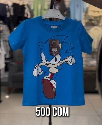 Футболка синяя с принтом Sonic