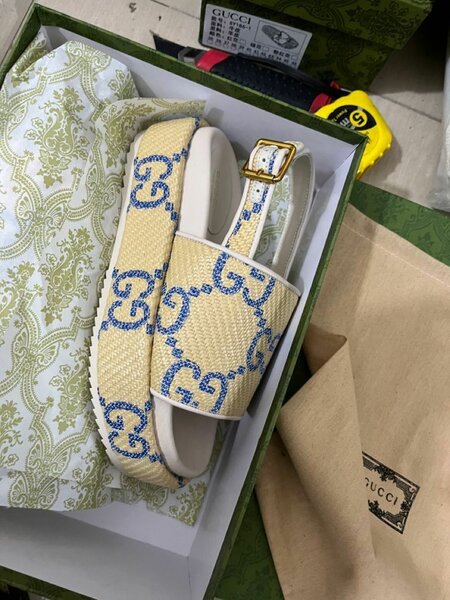 Gucci GG Platform Slide Sandals and a Gucci Blondie bag