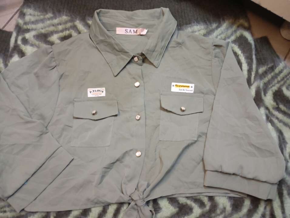 Top chemise à nœud