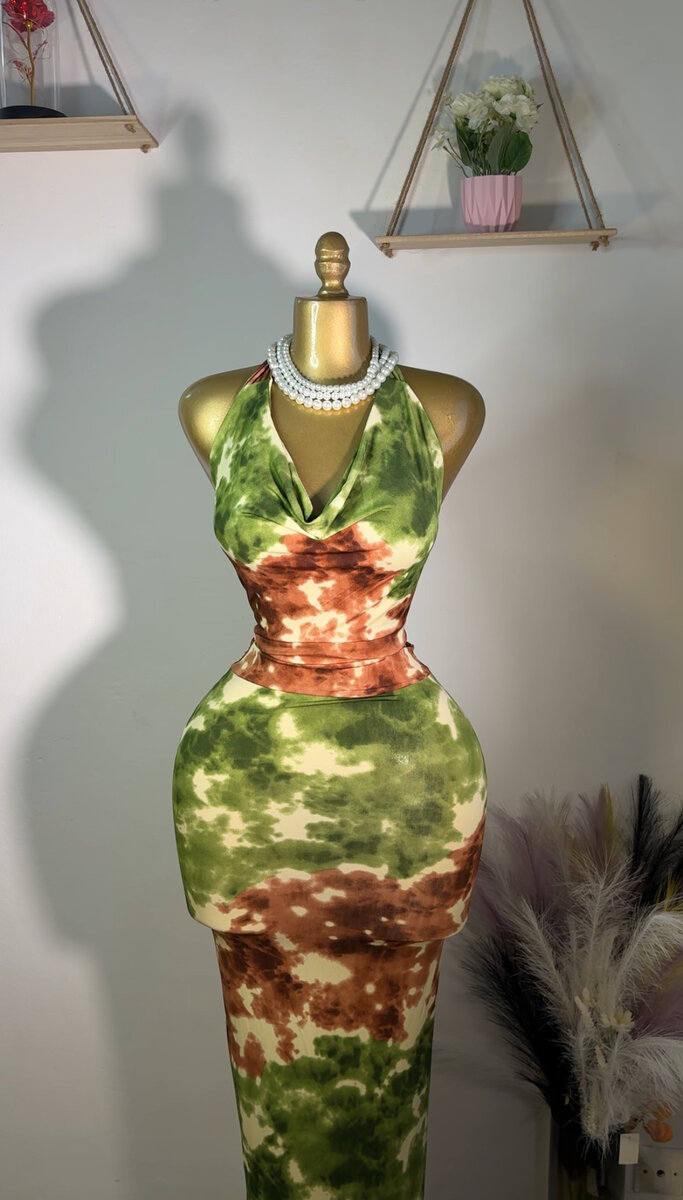 Robe longue dos nu tie-dye chic