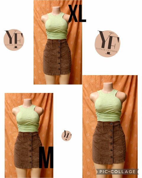 Jupe marron boutonnée