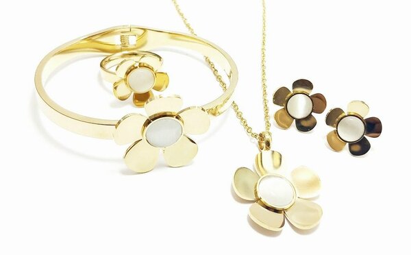 Ensemble Bijoux Fleur Dorée