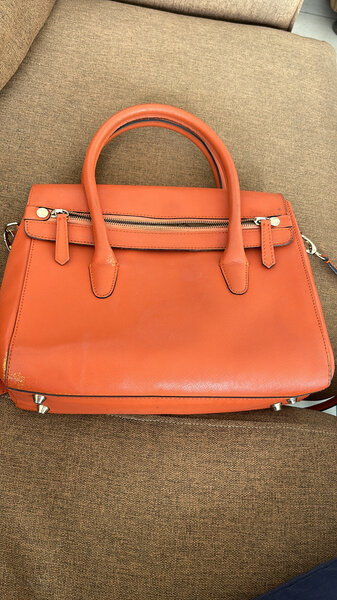 Sac à main en cuir orange