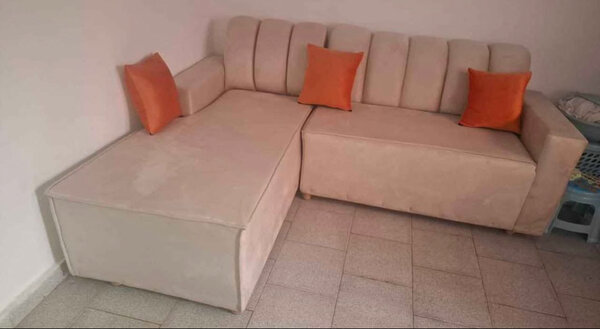 Canapé d'angle moderne beige