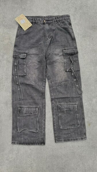 Pantalon cargo gris tendance