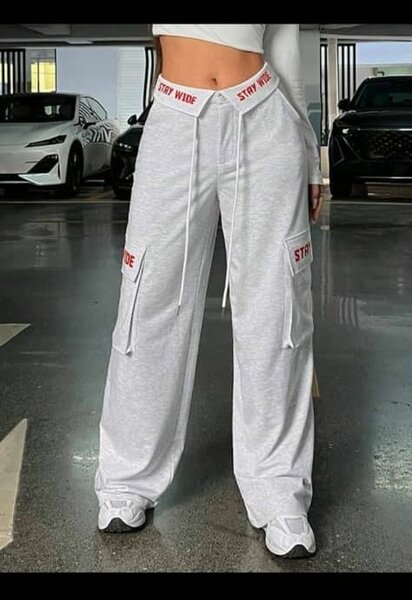 Pantalon cargo large femme