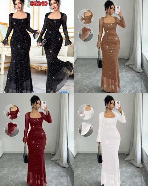 Robe longue à paillettes élégante