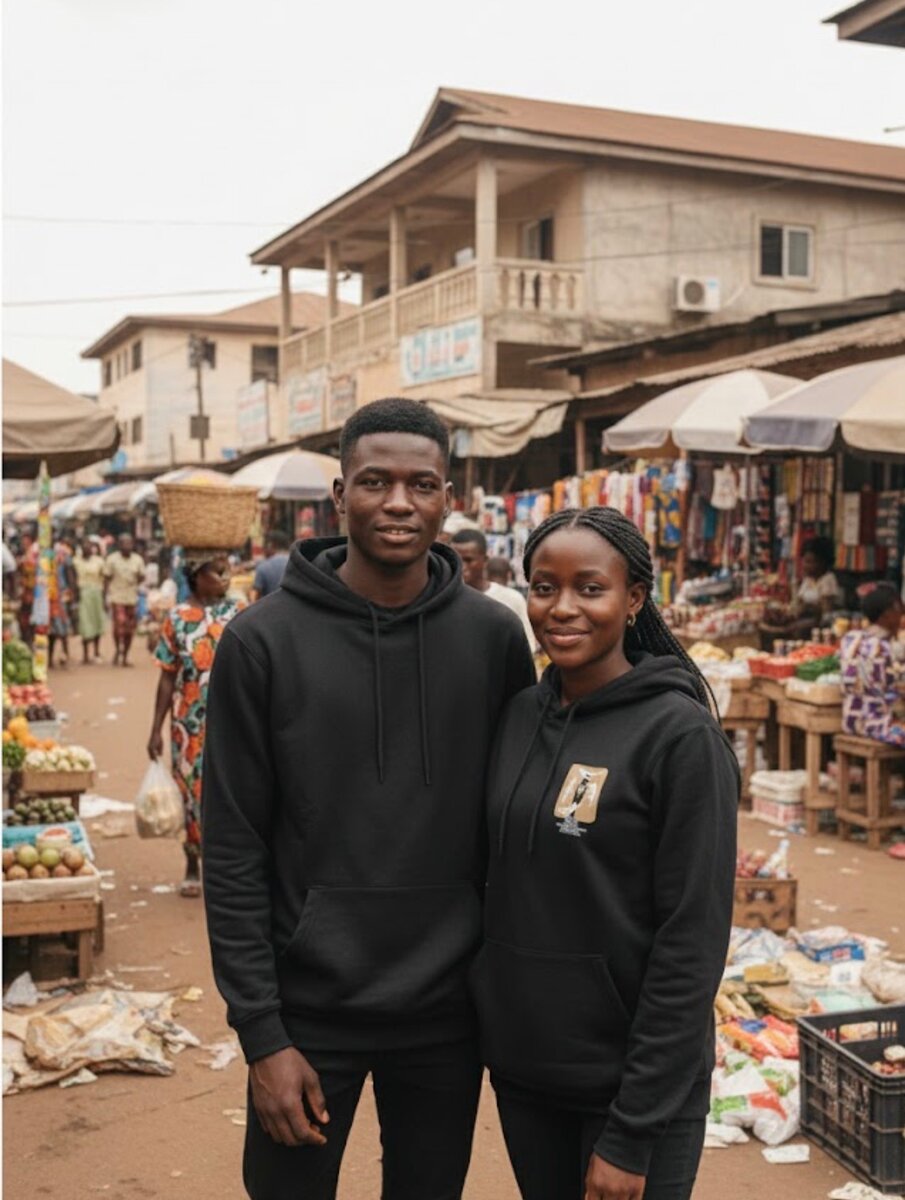 Sweat à capuche imprimé noir