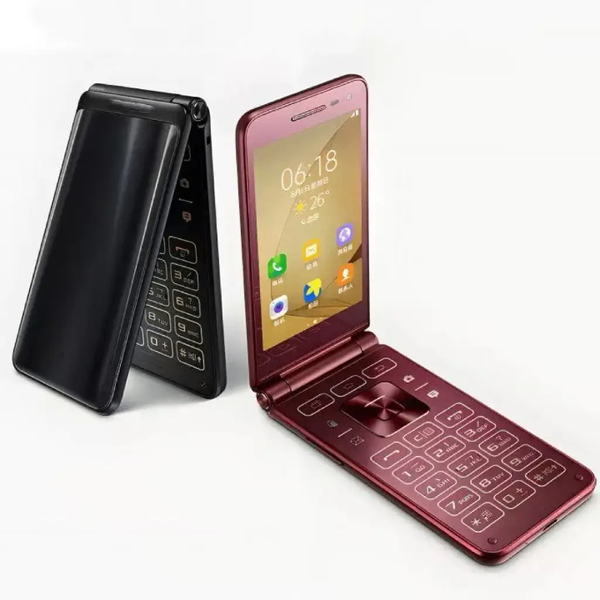 Téléphone à clapet double écran